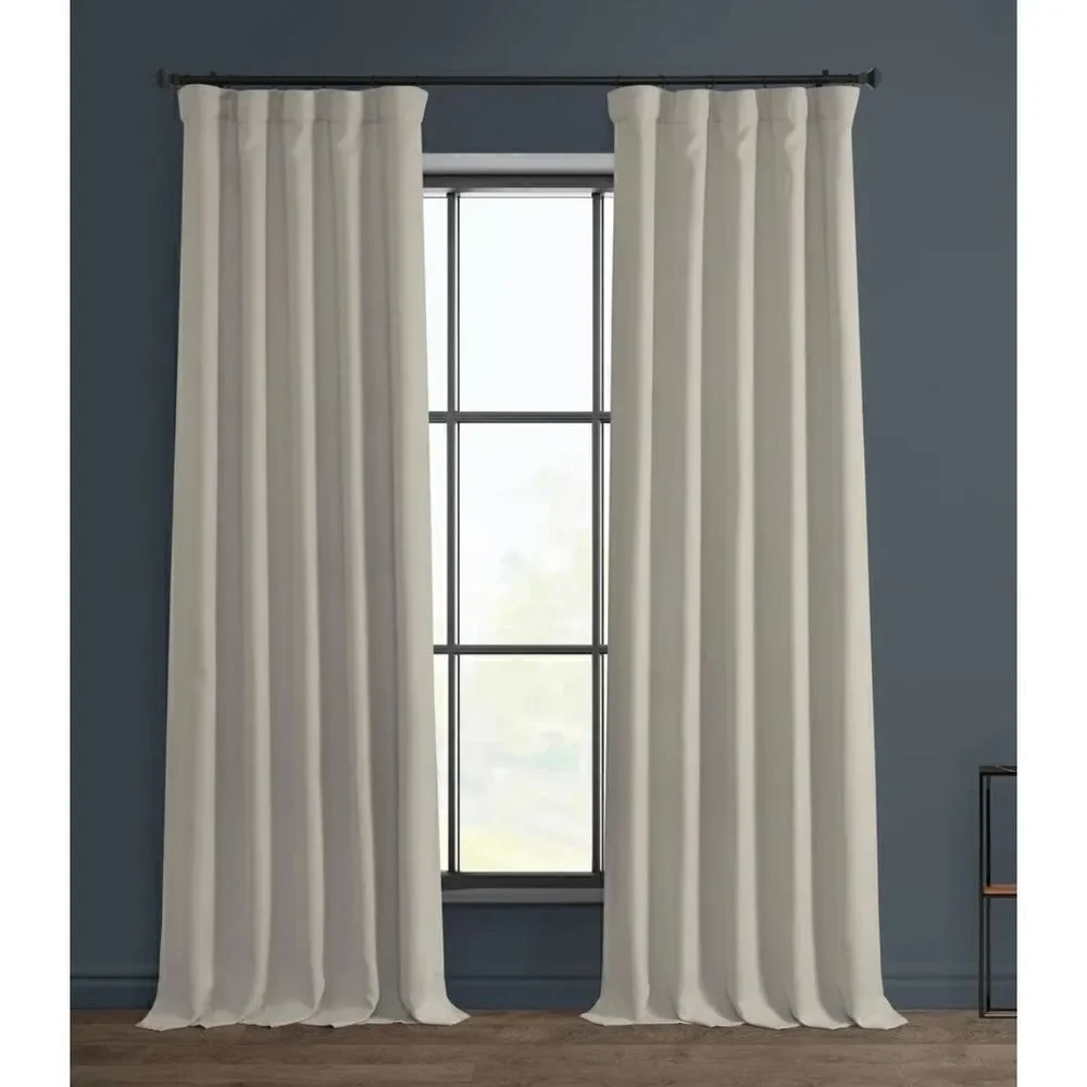 Birch Textured Faux Linen Room Darkening Curtain 50” x 96” L
